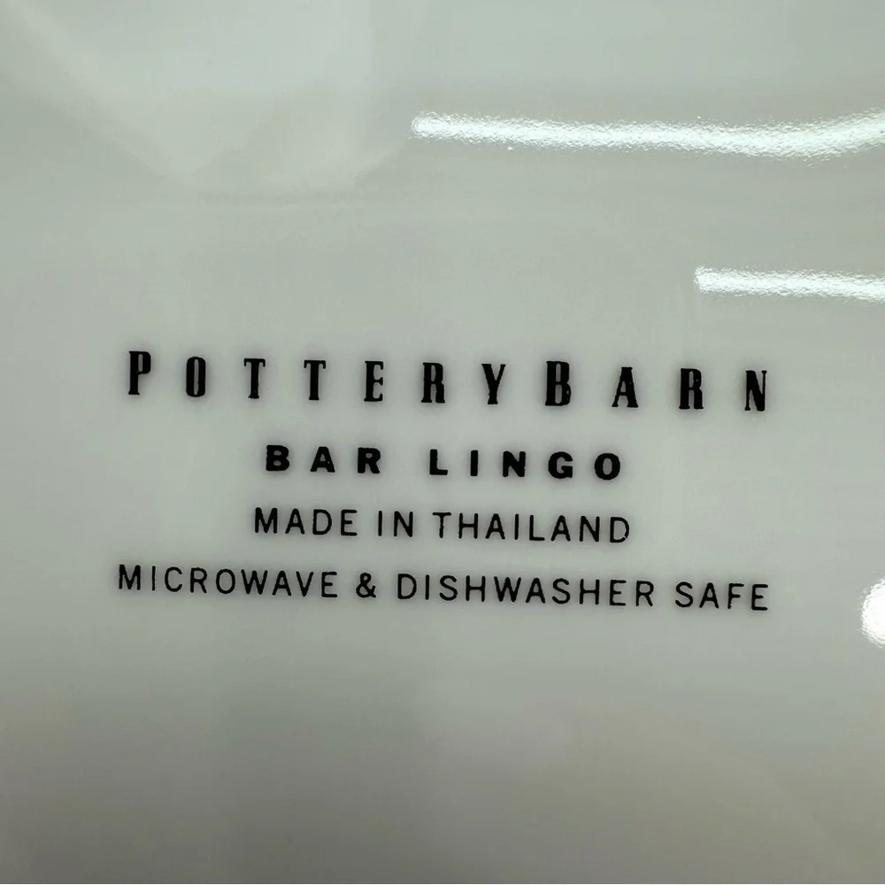 4 Pottery Barn Bar Lingo Cocktail Appetizer Plates 8
